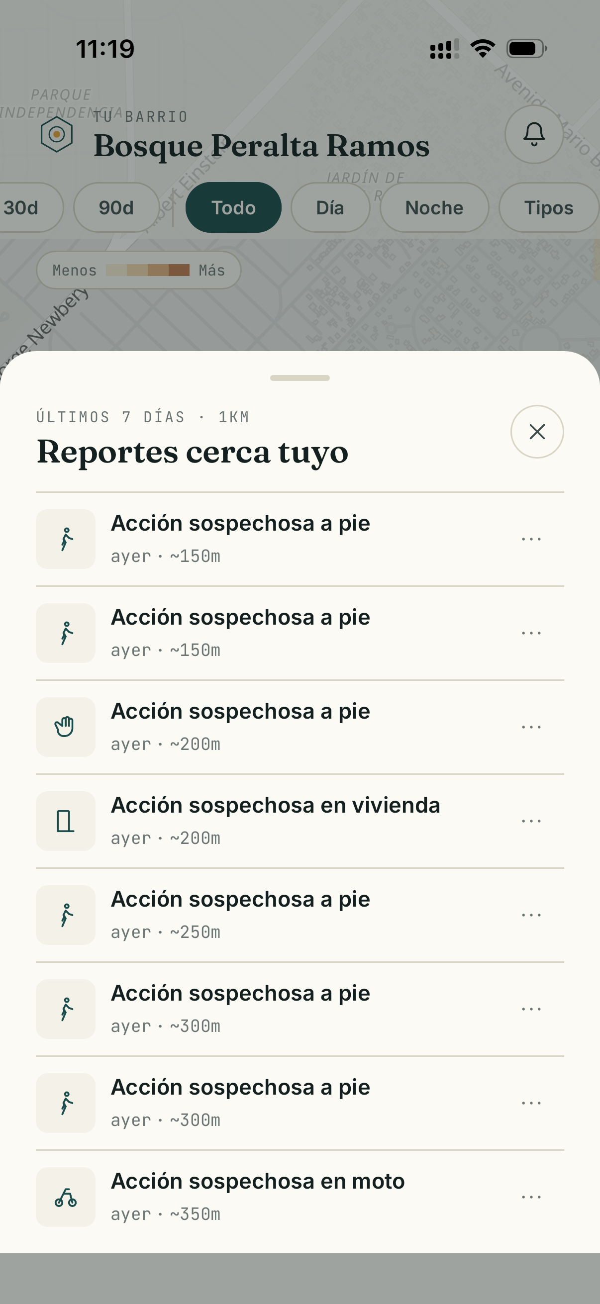 Argus: reportes cerca de tu ubicación