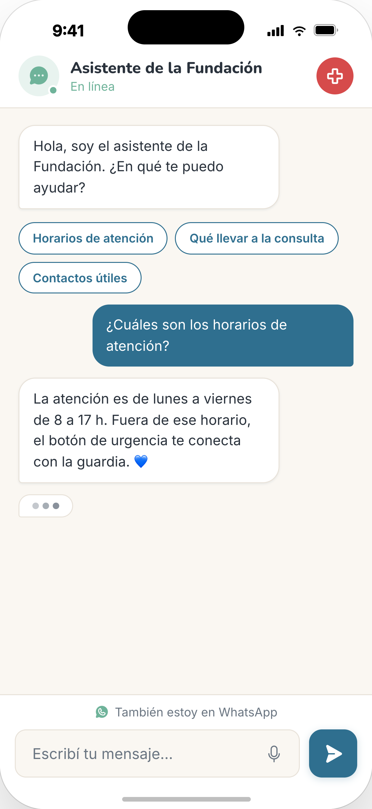 App Comunitaria: asistente de la Fundación
