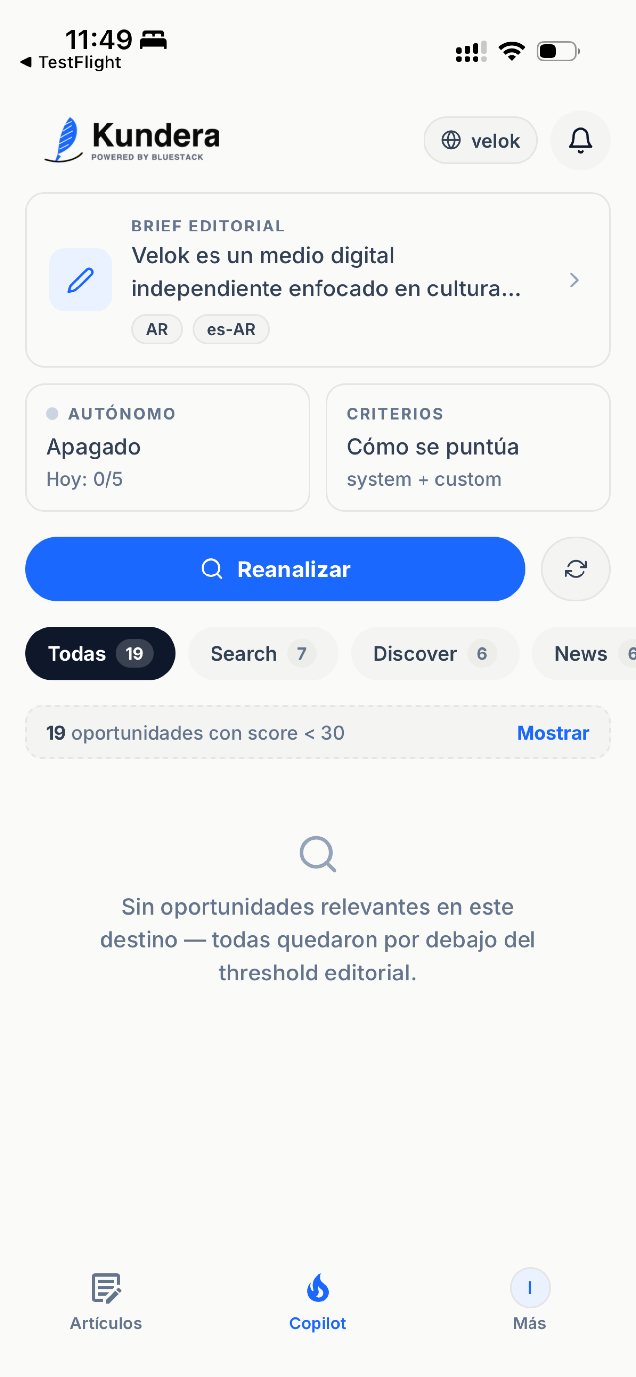 Kundera IA: copiloto con oportunidades de contenido